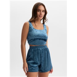 Топ домашний женский KAFTAN Velvet, размер 48-50, синий