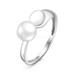 Серьги-пусеты из серебра с культ.жемчугом родированные (трансформеры, 2 в 1) 925 пробы с1608р1005