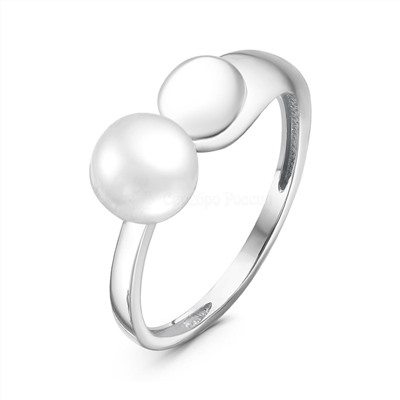 Серьги-пусеты из серебра с культ.жемчугом родированные (трансформеры, 2 в 1) 925 пробы с1608р1005