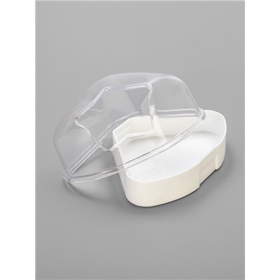 Ванночка для грызунов, 14×10.4 см, угловая, с лопаткой, пластик, белая