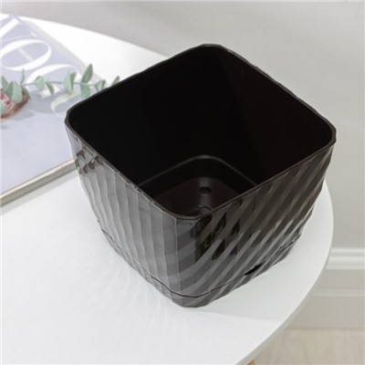 Горшок для цветов с поддоном «Классика», 4,5 л, шоколадный