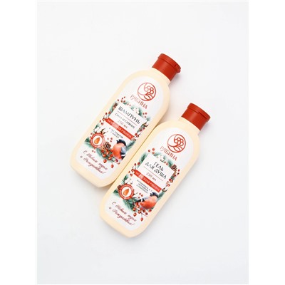 Подарочный набор в деревянной корзине «Рождество», гель для душа, шампунь, полотенце, РЯБИНА