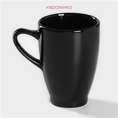 Кружка Доляна Coffee break, 300 мл, керамика, чёрная
