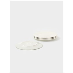 Тарелки Доляна White Label, набор 4 шт., d=20 см, фарфор, белые