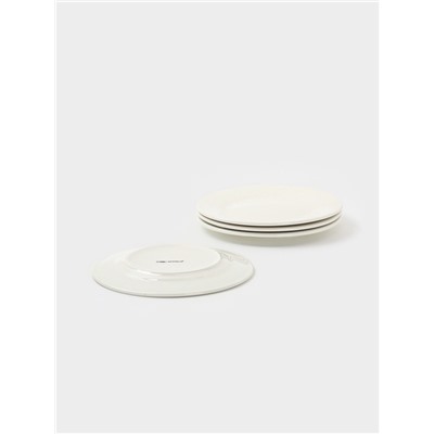 Тарелки Доляна White Label, набор 4 шт., d=20 см, фарфор, белые