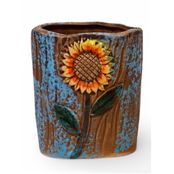 Декоративный горшок для цветов «Подсолнух», 9×9×10 см, керамический, Greengo