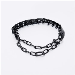 Ошейник строгий пластинчатый вороненый, 50×2.3 см