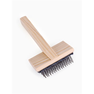 Щетка - пуходёрка ZOONIK «Кавказец», 100×55 мм, полукруглая, дерево