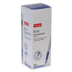 Ручка шариковая масляная "Byte" синяя 0.7мм с рез.грипом в карт.дисплее (091397) Хатбер