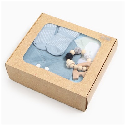 Подарочный набор Крошка Я «My first gift», пелёнка 100×130 см и аксессуары