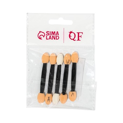 УЦЕНКА Набор аппликаторов для теней, двусторонние, 5 шт., 5 (±1) см, чёрный