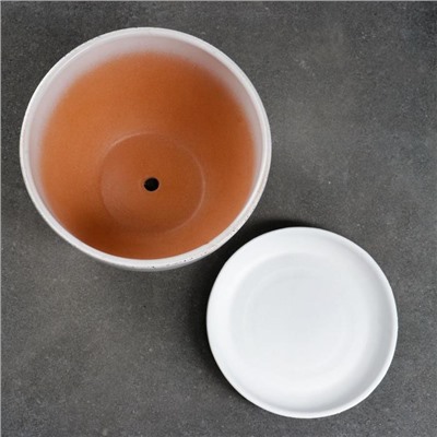 Горшок для цветов «Настроение», 1.65 л, d=17 см, h=13 см, керамический, с поддоном