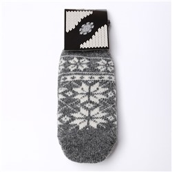 Варежки женские шерстяные, цвет серый, размер 20-22