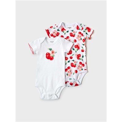 Боди детское трикотажное для девочек, 2 шт в комплекте