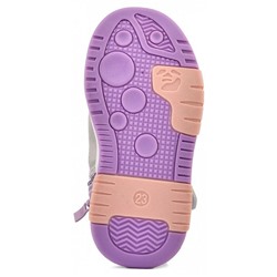 T-10702-E серебро/фиол Ботинки деми для девочек (23-28)/8