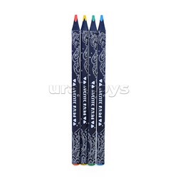 Карандаши цветные "Jumbo Art" 12 цветов, диаметр корпуса 10 мм, диаметр грифеля 4 мм, трехгранные, в картонной коробке