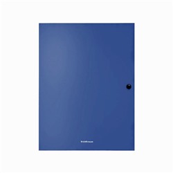 Папка на кнопке А4 ErichKrause, Matt Classic, пластиковая, 3 клапана, непрозрачная, 400 мкм, корешок 8 мм, синяя