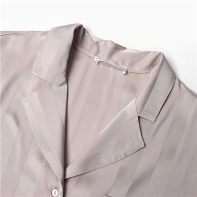 Пижама женская (рубашка, шорты) KAFTAN «Полоска», размер 48-50, бежевая