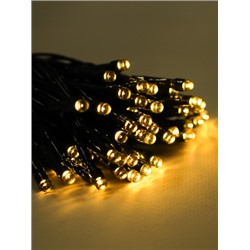 Гирлянда с питанием от солнечных элементов 10 м 100 лампочек 6 режимов / DPM-5560 /уп 100/ теплый белый свет