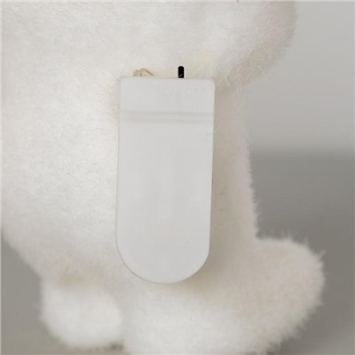 Светодиодная фигура «Мишка в шапке» 9×23×7 см, флок, батарейки CR2032×2 (не в комплекте), свечение тёплое белое