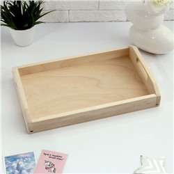 Поднос деревянный для завтрака со вставкой, МАССИВ, 40×25 см