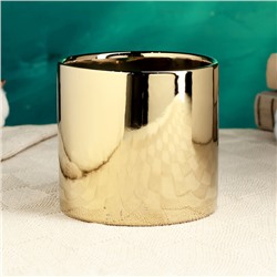 Горшок для цветов «Лайт», d=12 см, h=11 см, керамика, золотистое