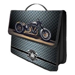 Папка пластиковая А4 на липучке с ручками ПМ-А4-23 "ROAD MOTO" Пчелка