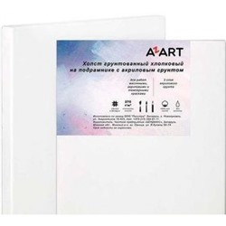 Холст грунтованный на подрамнике AZART (среднезернистый) 40х40 см 100% х/б 270 г/м2 AZ124040 Невская палитра