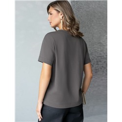 Нарядная футболка с принтом фольгой из премиального хлопка с эластаном