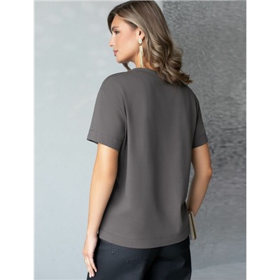 Нарядная футболка с принтом фольгой из премиального хлопка с эластаном