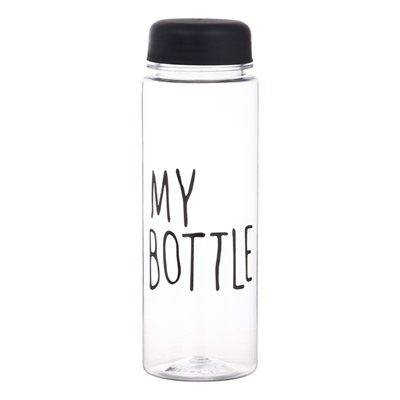 Бутылка для воды My bottle, 500 мл, 19.5×6 см, чехол в комплекте, черная