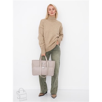 Сумка женская кожаная 1015C apricot Polina&Eiterou