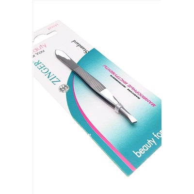 Zinger Пинцет для бровей скошенный / Standard 86012 M, 88 мм, серебристый матовый KRISTALLER, 1110411