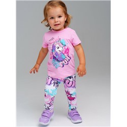 Комплект детский трикотажный для девочек: фуфайка (футболка), брюки (легинсы)