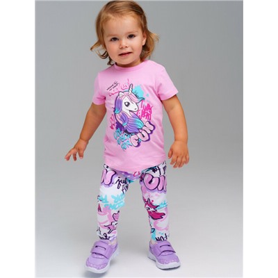 Комплект детский трикотажный для девочек: фуфайка (футболка), брюки (легинсы)