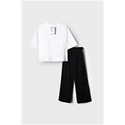 Комплект трикотажный для девочек: фуфайка (футболка), брюки PLAYTODAY, 1240270