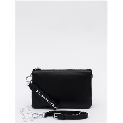 Сумка женская кожаная 9376-2Y black Polina&Eiterou  в Новосибирске