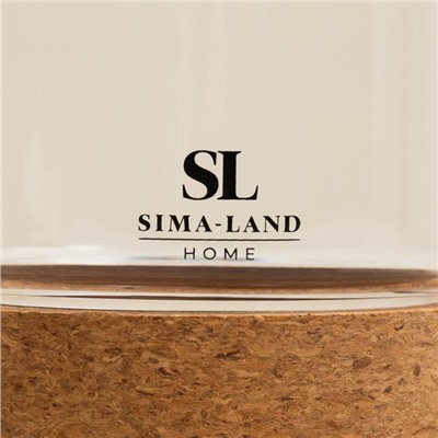 Заварочный чайник SL Home «Алькорноке», 600 мл, 17×10×15 см, на пробковой подставке, стекло, прозрачный