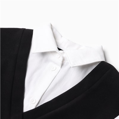 Джемпер для девочки школьный, цвет чёрный, рост 122 см