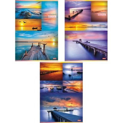 Тетрадь А4  96л клетка "Гаснет день в безбрежных небесах" (047083) Хатбер