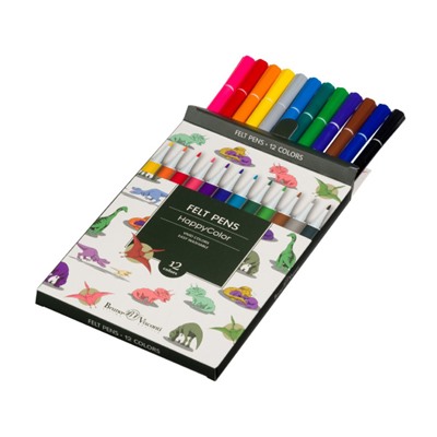 Фломастеры 12цв "СЧАСТЛИВЫЙ ЦВЕТ/HAPPYCOLOR" 32-0023 Bruno Visconti