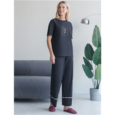 Футболка с принтом свободная эластичная из премиального хлопка