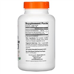 Doctor's Best, коэнзим Q10 с высокой степенью всасывания, с BioPerine, 400 мг, 180 вегетарианских капсул