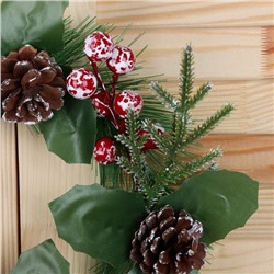 Венок новогодний d=18 см «Зимнее волшебство. Глория», с шишками и ягодами