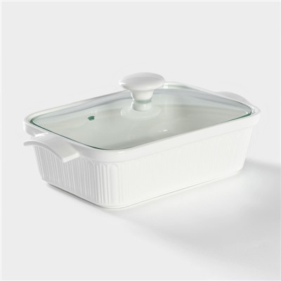 Мармит из жаропрочной керамики двойной Magistro «Бланш», 1.1 л, 26.5×16×6.5 см, белая