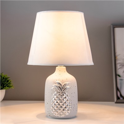 Настольная лампа RISALUX «Ананас», Е14, 40 Вт, серый/серебро, 20×20×32 см