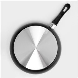 Сковорода Promo, d=26 см, стеклянная крышка, антипригарное покрытие, алюминий, чёрная