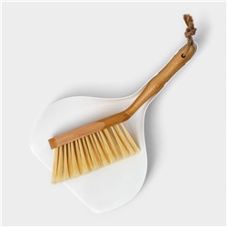 Щётка с совком Meli, бамбуковая ручка, совок 33.5×21.5×5.5 см, щётка 30×4 см, ворс 6 см