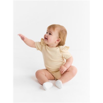 Боди детское с рюшами MINAKU Nature, рост 68-74 см, бежевое