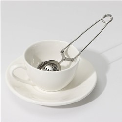 Ситечко для чая Доляна «Мята», 16.5 см, нержавеющая сталь, серебристое